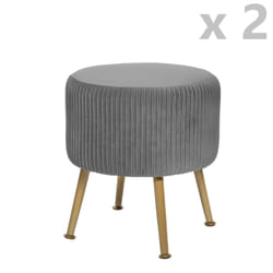 2 Tabourets design velours Contempo Solaro