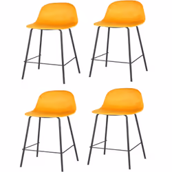 Lot de 4 Tabourets de bar design velours Ima