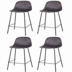 Lot de 4 Tabourets de bar design velours Ima