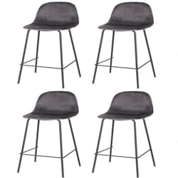 Lot de 4 Tabourets de bar design velours Ima