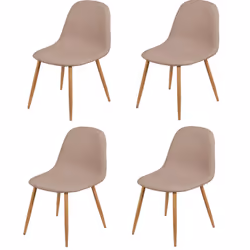 Lot de 4 Chaises de table design scandinave Oslo - Taupe