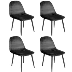 Toilinux Lot de 4 Chaises Inoui - Noir