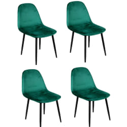 Toilinux Lot de 4 Chaises Inoui - Vert émeraude