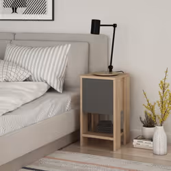 Toilinux 103196 Table de nuit et table de chevet Anthracite, Gris