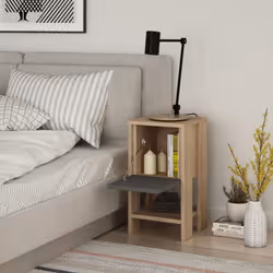 Toilinux 103196 Table de nuit et table de chevet Anthracite, Gris
