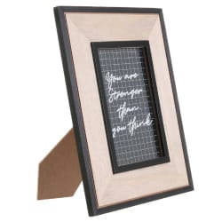 Toilinux Lot de 2 cadres photo Happy Working - Noir et beige