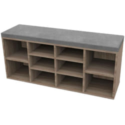 Banc de rangement à chaussures avec coussin joe - 103,5x29,5x48cm