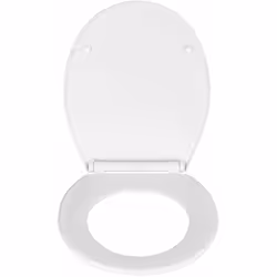 L'abattant WC blanc premium en thermoplastique Kos, aux finitions haut de gamme, possède un couvercle de forme ovale classiqu ...