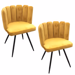 Lot de 2 Chaises design effet velours Ariel