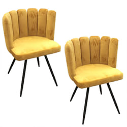 Lot de 2 Chaises design effet velours Ariel