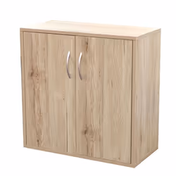 Meuble de rangement à 2 portes Pratik - Hauteur 58,50 cm - Bois clair