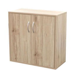 Meuble de rangement à 2 portes Pratik - Hauteur 58,50 cm - Bois clair