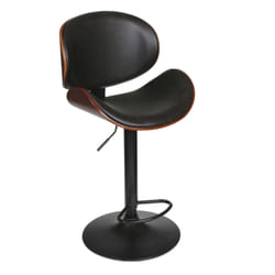 Chaise de Bar Reno - Hauteur réglable - effet Bois et Noir