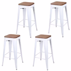 Lot de 4 Tabourets de bar vintage Liv