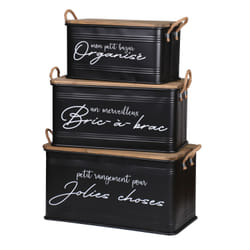 Lot de 3 boites de rangement en métal