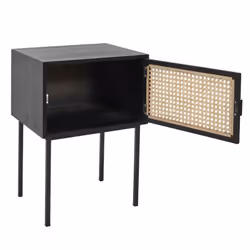 Toilinux 702338 Table de nuit et table de chevet Noir, Marron