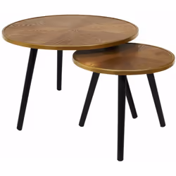 Modulez l'espace dans votre salon en fonction du nombre de convives en adoptant ce duo de tables gigognes aux imprimés noir e ...