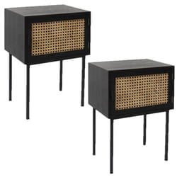 Toilinux L702338 Table de nuit et table de chevet Noir, Marron