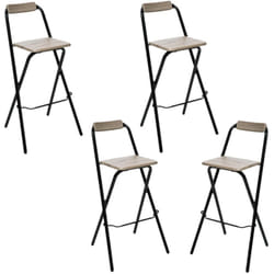 Lot de 4 Chaises de bar pliante Louna - h. 97,5 cm