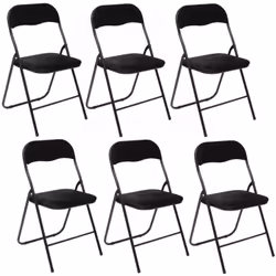Lot de 6 Chaises pliantes effet velours