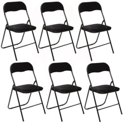 Lot de 6 Chaises pliantes effet velours