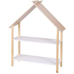Toilinux - Bibliothèque Dream pour enfant avec 2 étagères - Bois et Blanc