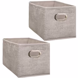 Lot de 2 Boites de rangement Largeur 31 x Hauteur 15 cm - Beige chiné