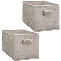 Lot de 2 Boites de rangement Largeur 31 x Hauteur 15 cm - Beige chiné