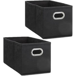 Toilinux - Lot de 2 Boîtes de rangement Largeur 15 x Hauteur 31 cm - Gris anthracite