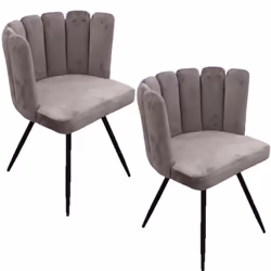 Lot de 2 Chaises design effet velours Ariel