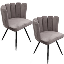 Lot de 2 Chaises design effet velours Ariel