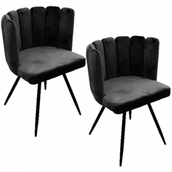 Lot de 2 Chaises design effet velours Ariel