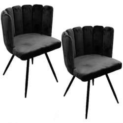 Lot de 2 Chaises design effet velours Ariel