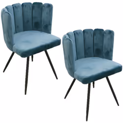 Lot de 2 Chaises design effet velours Ariel