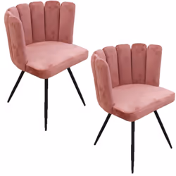 Lot de 2 Chaises design effet velours Ariel