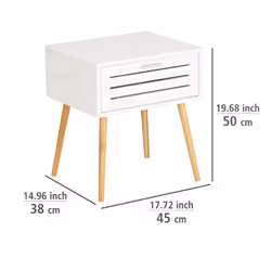 Toilinux L399556 Table de nuit et table de chevet Blanc