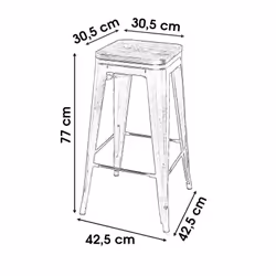 Toilinux L751840 Tabouret de bar