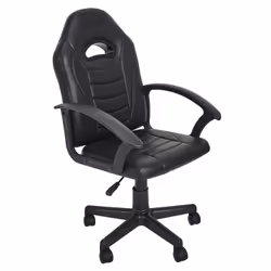 Chaise de bureau Racer à roulettes - Noir