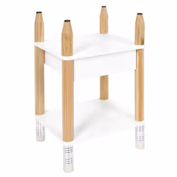 Table de chevet Crayon avec tiroir pour chambre d'enfant - Blanc et Marron