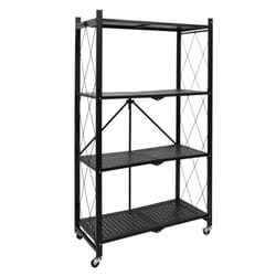 Etagère pliable 4 niveaux en fer et Polypropylène - Noir