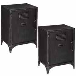 Lot de 2 Tables de chevet 1 porte Sevin - Gris anthracite