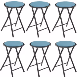 Lot de 6 Tabourets pliants avec effet velours