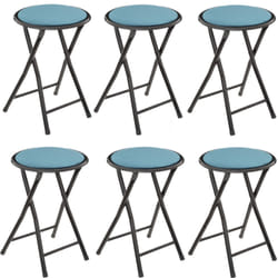 Lot de 6 Tabourets pliants avec effet velours