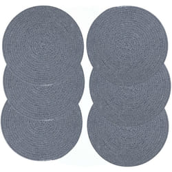 Toilinux - Lot de 6 sets de table rond en coton Alana