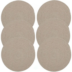Toilinux - Lot de 6 sets de table rond en coton Alana