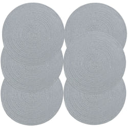 Toilinux - Lot de 6 sets de table rond en coton Alana