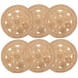 Lot de 6 sets de table en jute ajouré