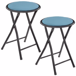 Lot de 2 Tabourets pliants avec effet velours