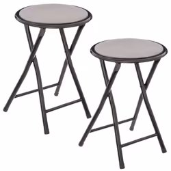 Lot de 2 Tabourets pliants avec effet velours