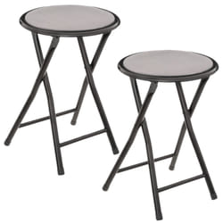 Lot de 2 Tabourets pliants avec effet velours